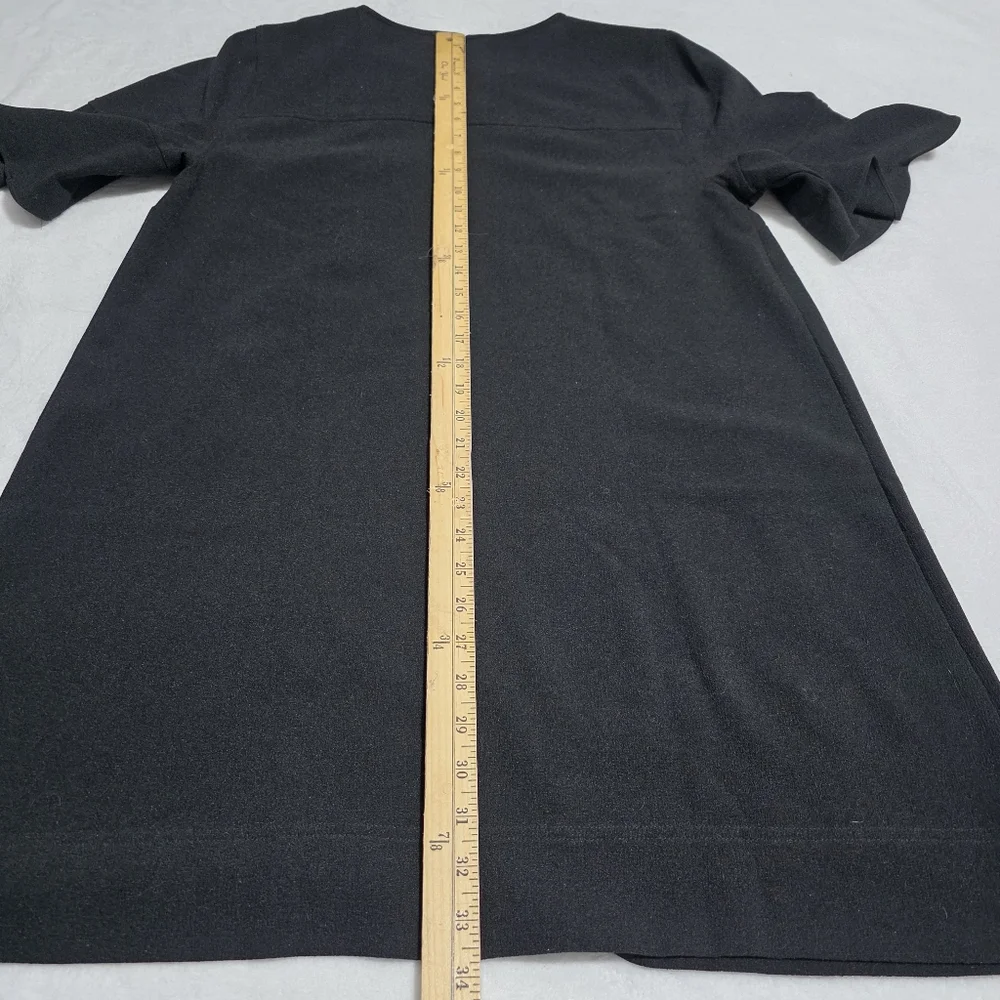 Madewell Flutter-Sleeve Mini Dress True Black Sz L - Picture 12 of 14